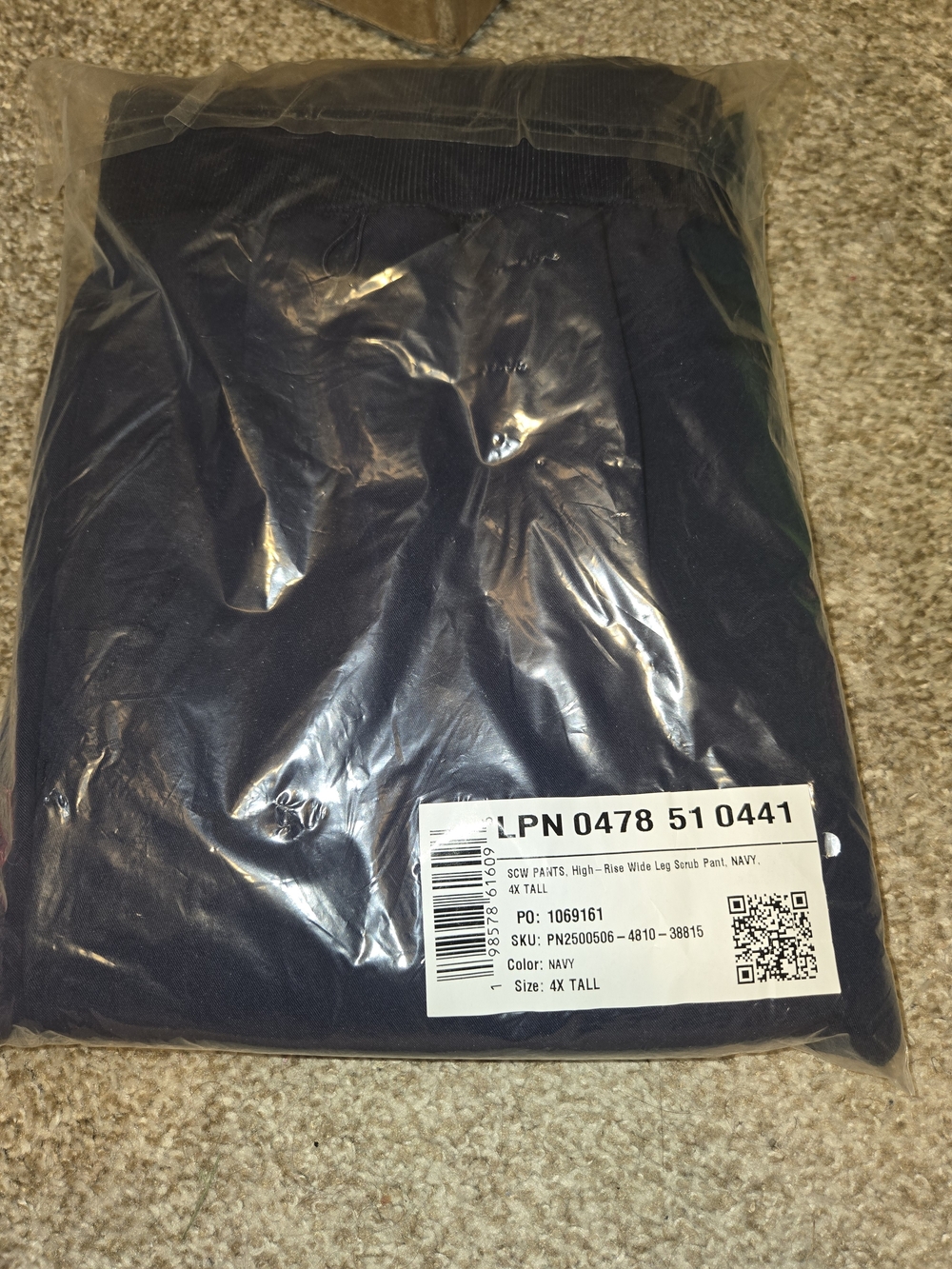 Fabletics Navy Wide-Leg High-Rise Scrub Pant 4X Tall